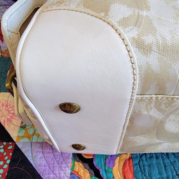 Vintage Y2K COACH Satchel Limited Edition Beige Metallic RARE - Picture 5 of 8